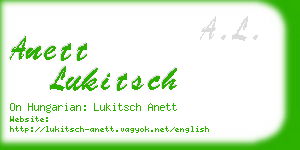 anett lukitsch business card